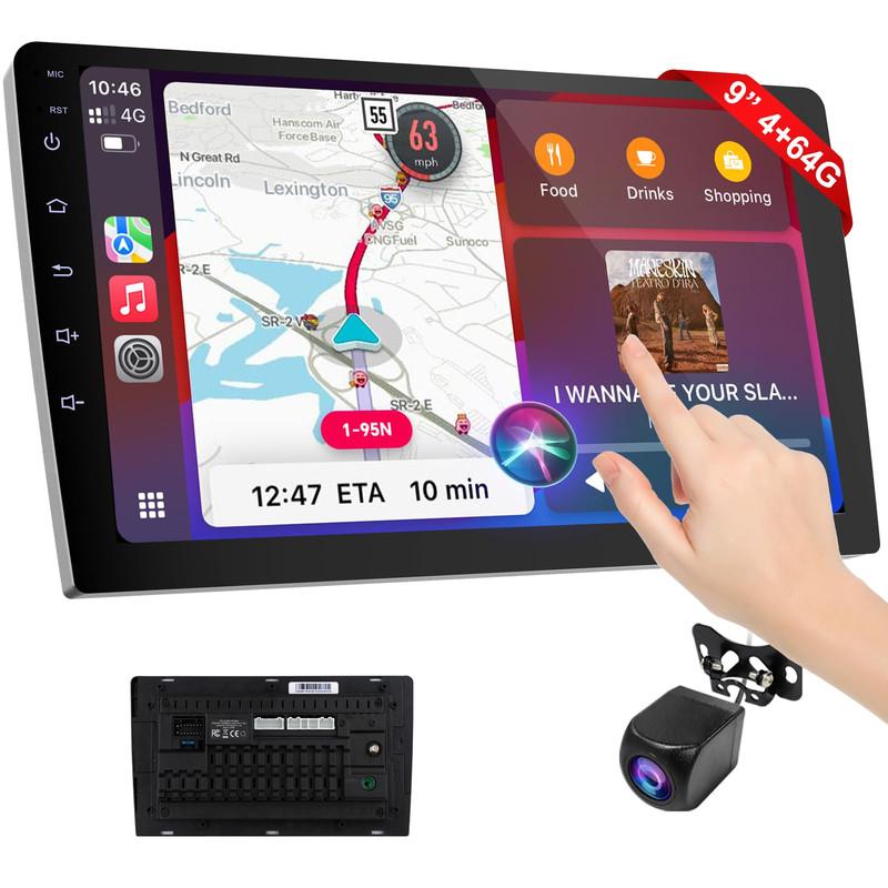 Haudio 9 Inch Wireless Carplay Screen For Cardouble Din Car Audio Receivers