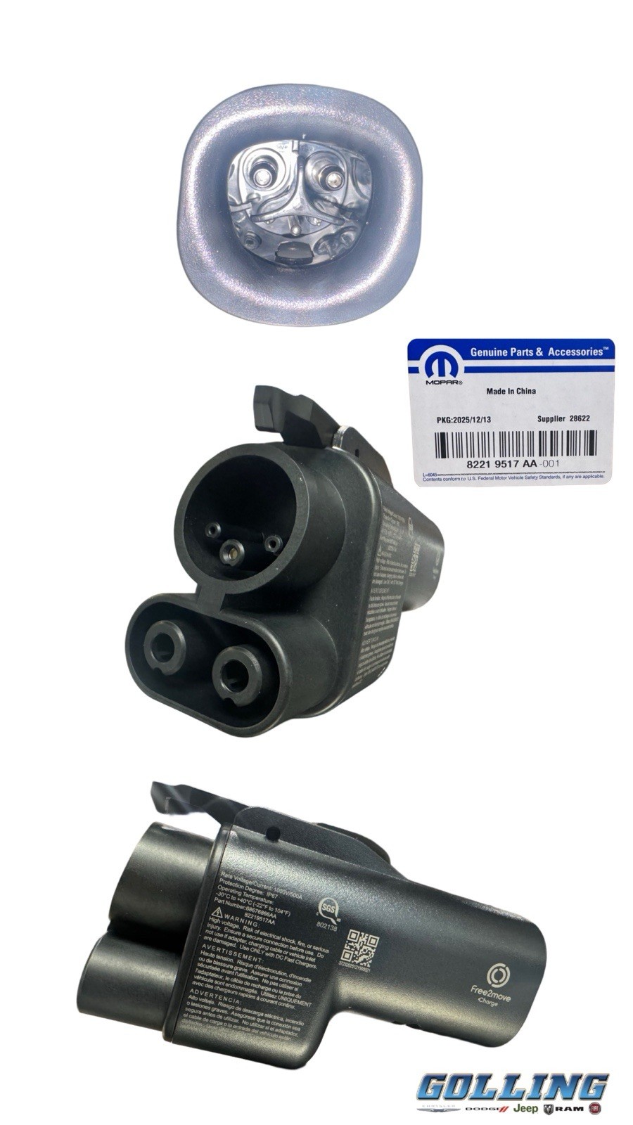 Factory Mopar Charging Adapter – Part #82219517AA  Mopar Adapter 82219517AA