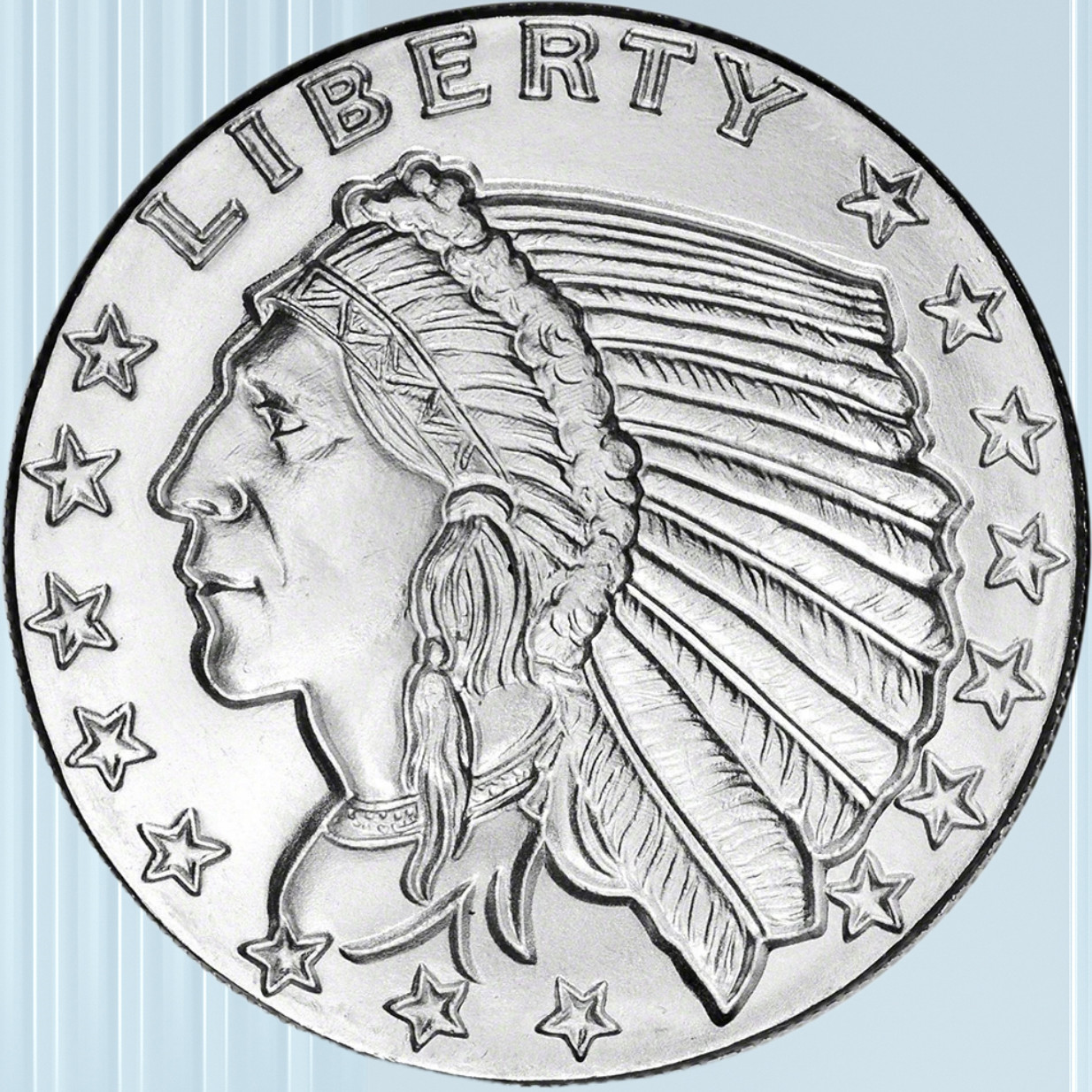 1 oz Silver Incuse Indian Round - Golden State Mint Silver Coin