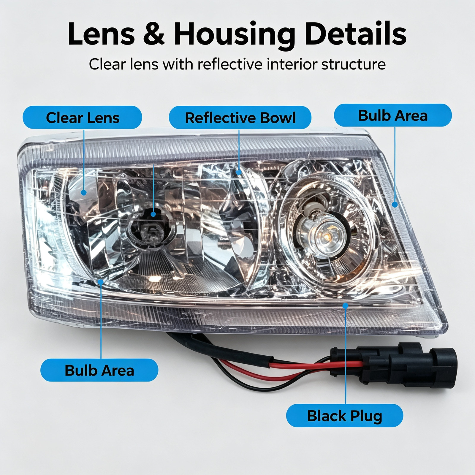 Headlight Assembly Passenger Side Fit for STAR Classic Golf Carts 2009+ Headlight Assembly Passenger Side Fit for STAR Classic Golf Carts 2009+