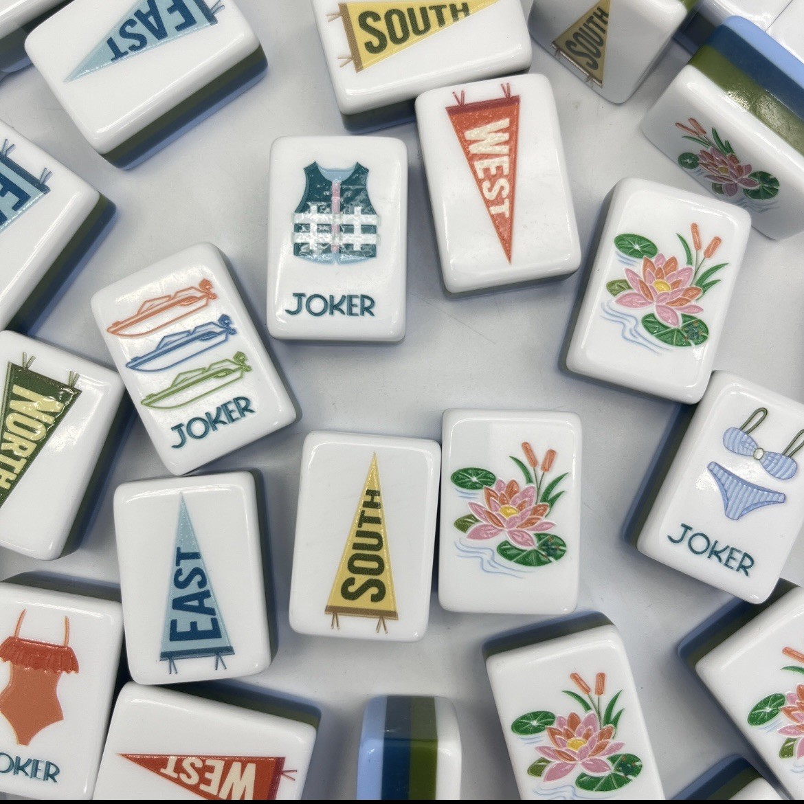 Sip, Splash, Cheers Lake 4-Layer American Mahjong Tiles Sip, Splash, Cheers Lake 4-Layer American Mahjong Tiles