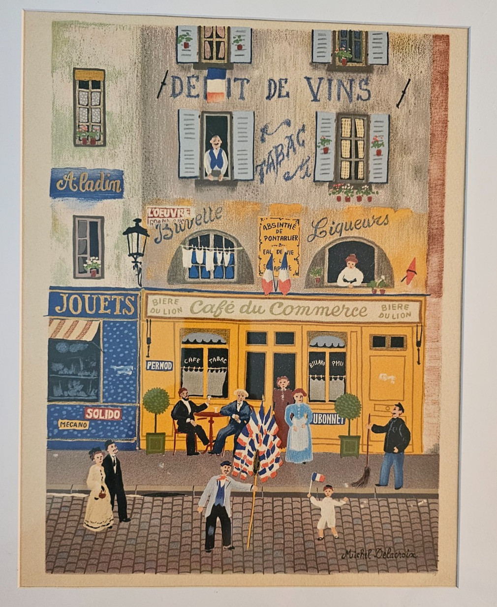 Cafe du Commerce  by French artist  Michel Delacroix