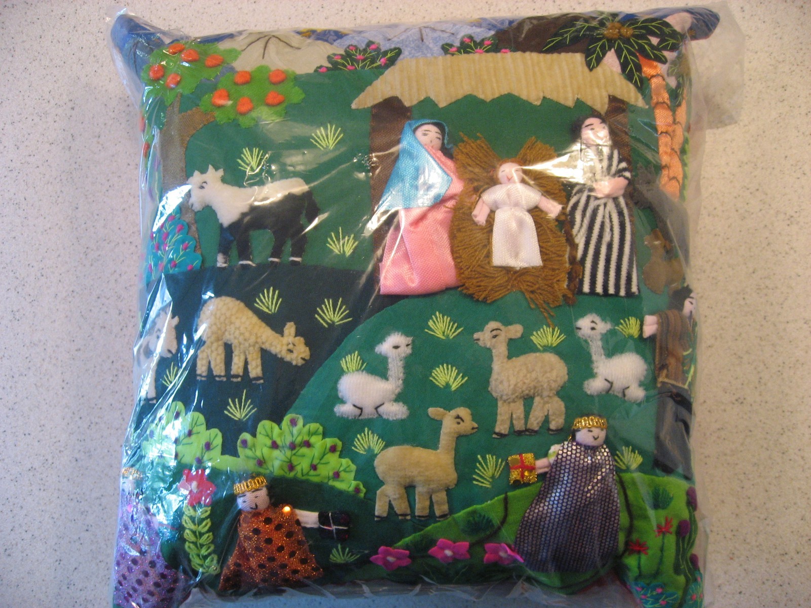 Serrv International Arpillera Peruvian 3D Accent Pillow w/Nativity Scene 12\ Serrv International Arpillera Peruvian 3D Accent Pillow w/Nativity Scene 12\