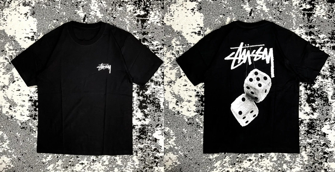Stussy Fuzzy Dice Black Tee1