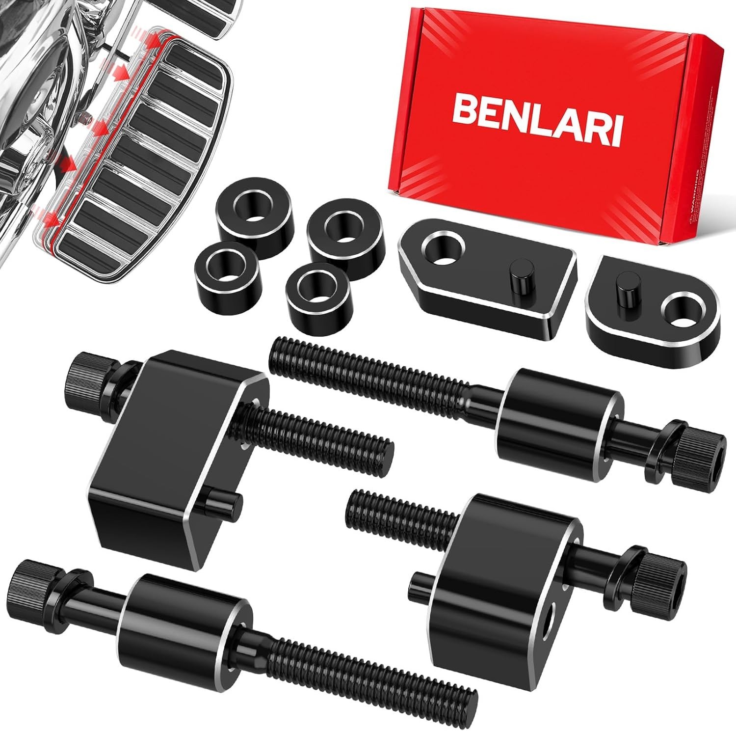 1inch &1.5inch Driver Floorboard Extensions, Floorboard Spacer Extenders Black 1inch &1.5inch Driver Floorboard Extensions, Floorboard Spacer Extenders Black