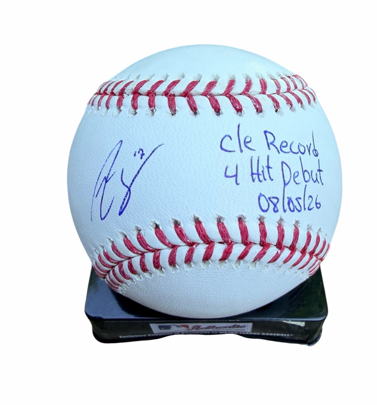 Angel Genao Signed Baseball Cleveland Guardians Autographed Auto Prova COA Angel Genao Signed Baseball Cleveland Guardians Autographed Auto Prova COA