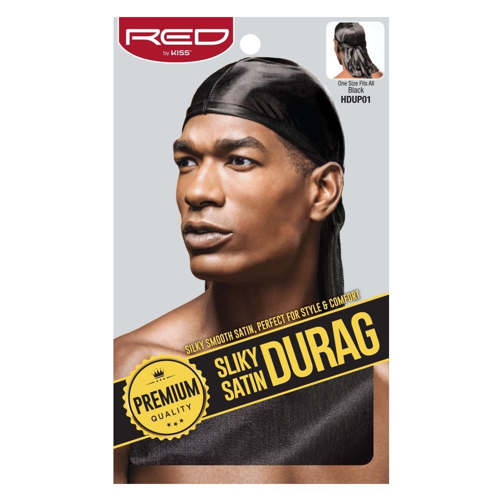 RED BY KISS PREMIUM QUALITY SILKY SATIN DURAG #HDUP EXTRA LONG TAILS DOO RAG