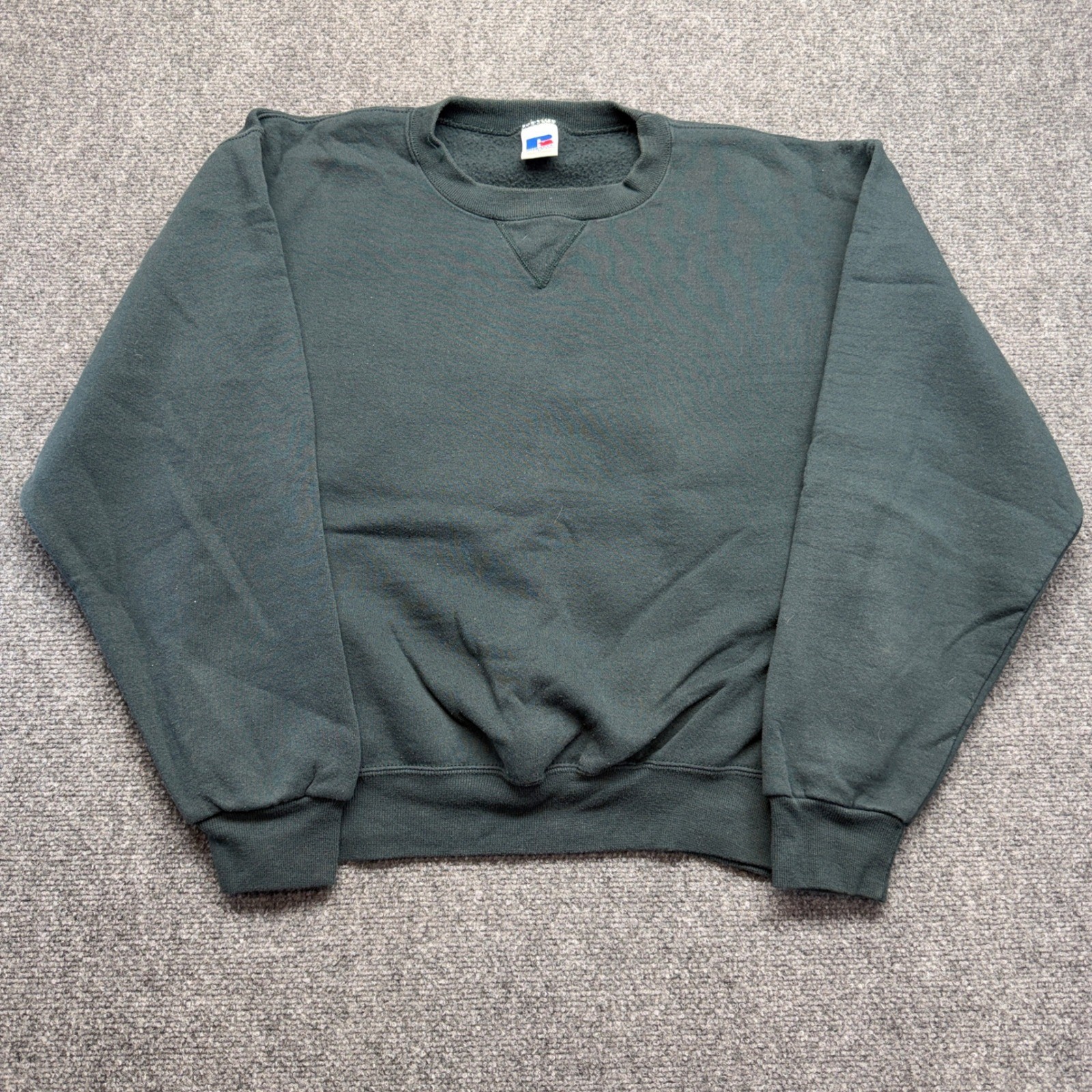 Russell Athletic Mens Crewneck Sweatshirt Hunter Green Medium Vintage Style 1647