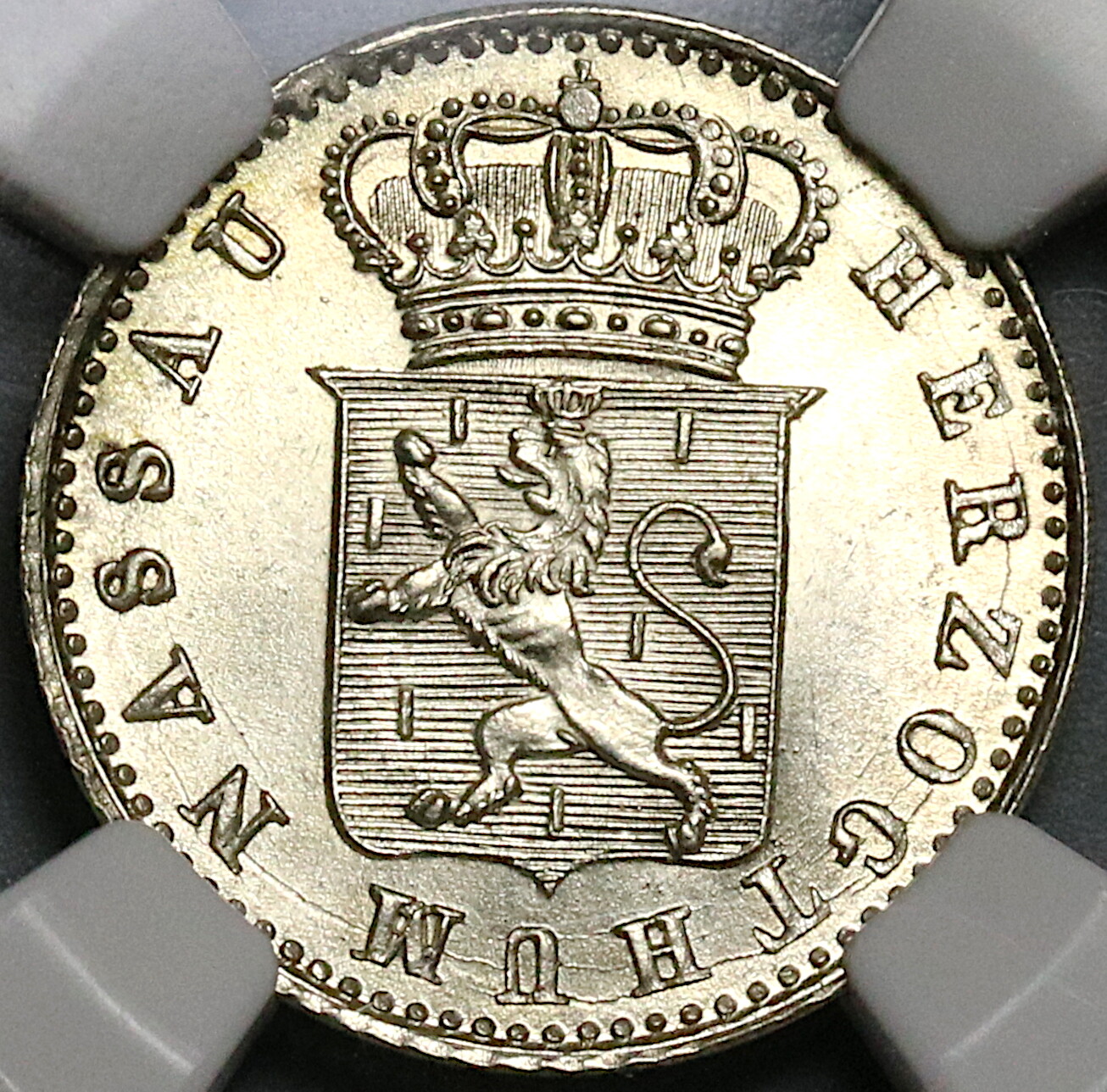 1855 NGC MS 64 Nassau 6 Kreuzer German State Silver Coin POP 1/4 (22060405C) 1855 NGC MS 64 Nassau 6 Kreuzer German State Silver Coin POP 1/4 (22060405C)