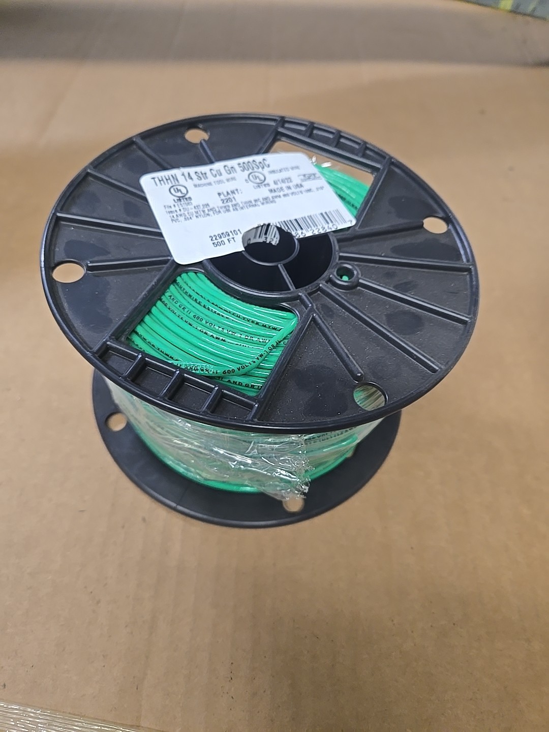 Southwire 14GRN-STRX500 Stranded Single Building Wire, 14 AWG, 500 ft, 15 mil
