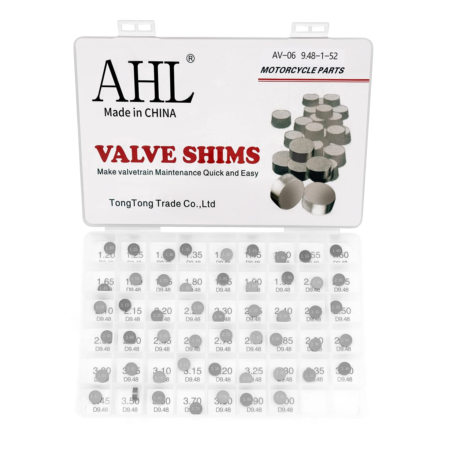 AHL 9.48mm O.D. Valve Shim Kit Honda CRF450 R 2002-2012 (52pcs)