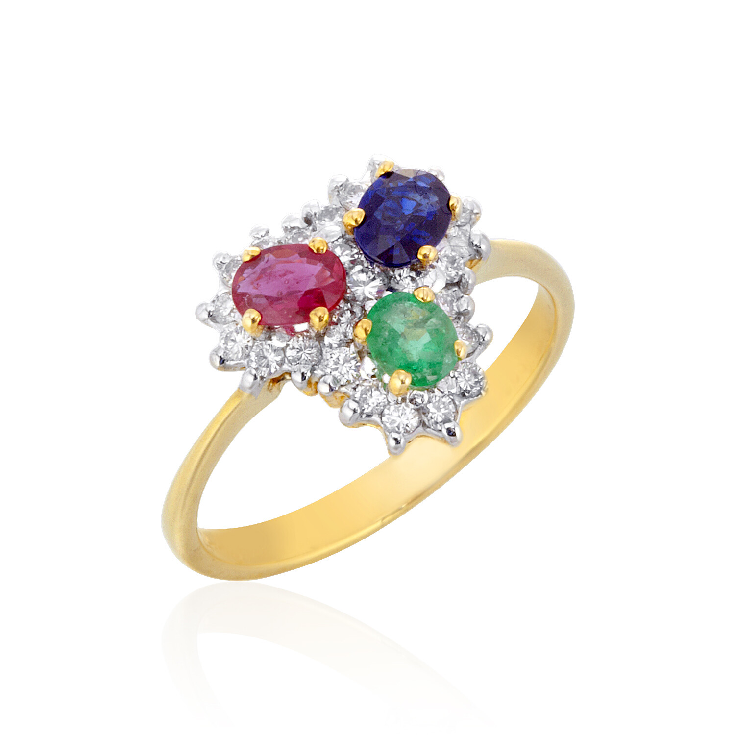 Sapphire Ruby Emerald Diamond Ring Jewelry 14K Lady Gemstones Variety Mix Match