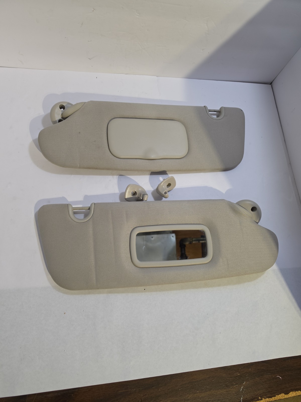 2008-2017 Caravan Town Country Sun Visors Beige OEM No Lights Pair