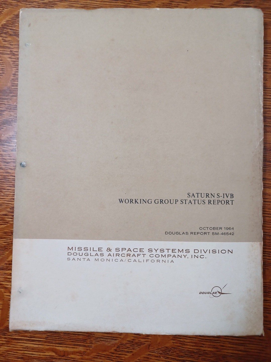 1964 Douglas Missile & Space Saturn S-IVB Working Group Status Report JRR36