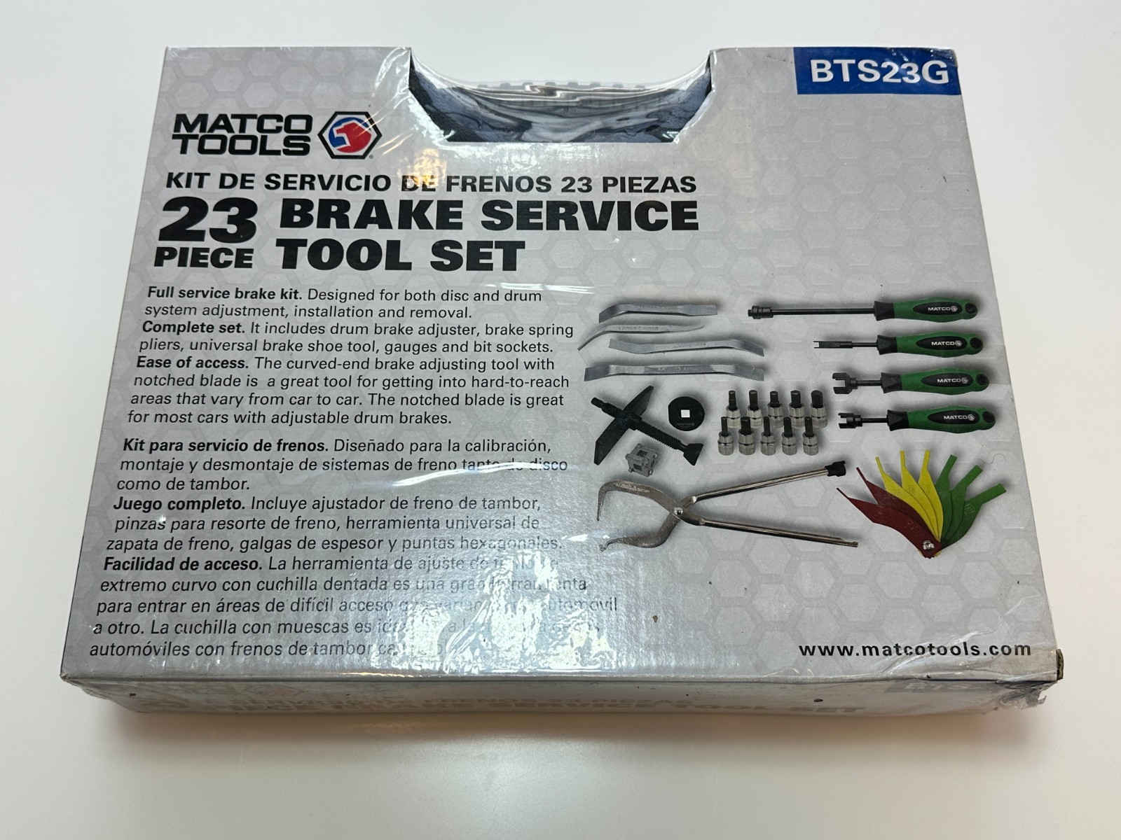 Matco Tools 23pc Full Service Brake Service Tool Set with Storage Case BTS23G Matco Tools 23pc Full Service Brake Service Tool Set with Storage Case BTS23G