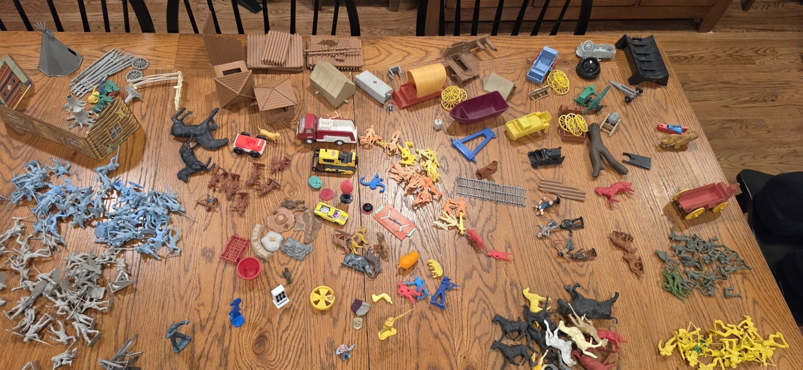 Vintage Marx MPC Fort Apache Western Playset Parts Figures Horses Huge Toy Lot