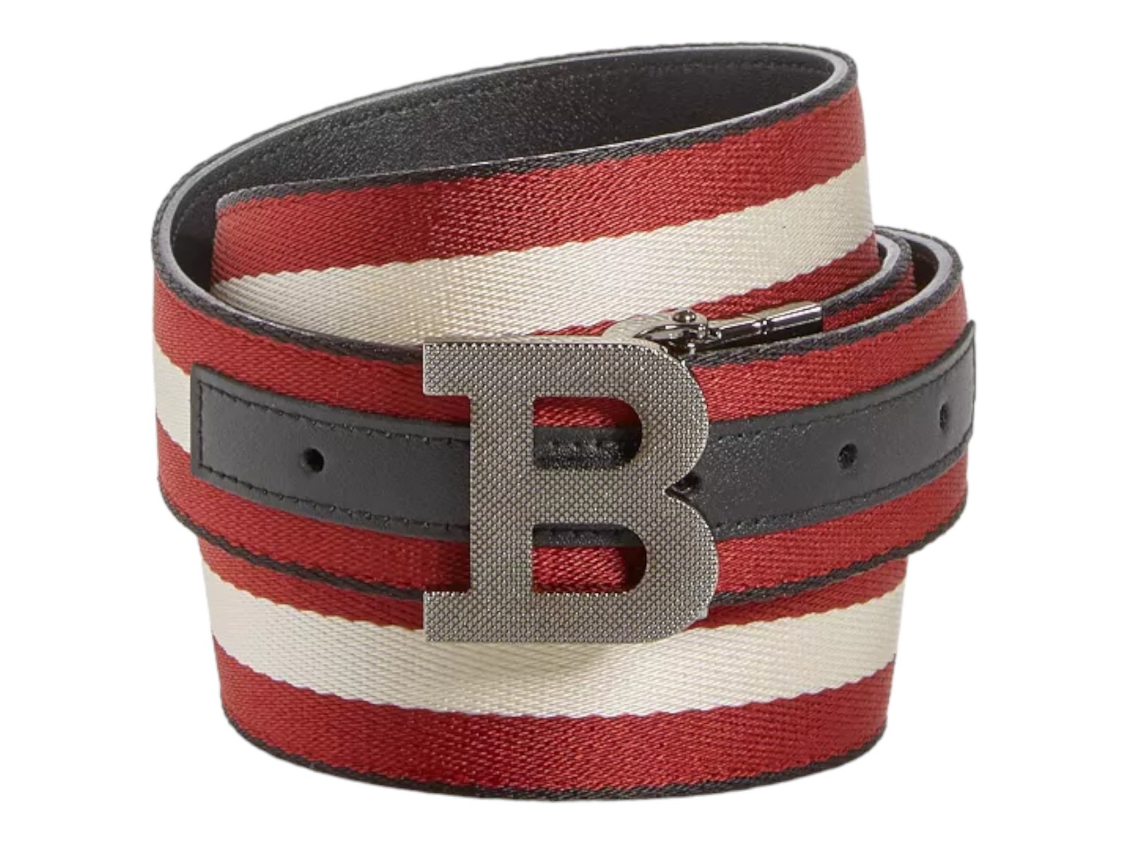 Bally 6235340 Men\'s Logo Buckle Webbing Stripe Reversible Belt EU 100/US 40 Bally 6235340 Men\'s Logo Buckle Webbing Stripe Reversible Belt EU 100/US 40