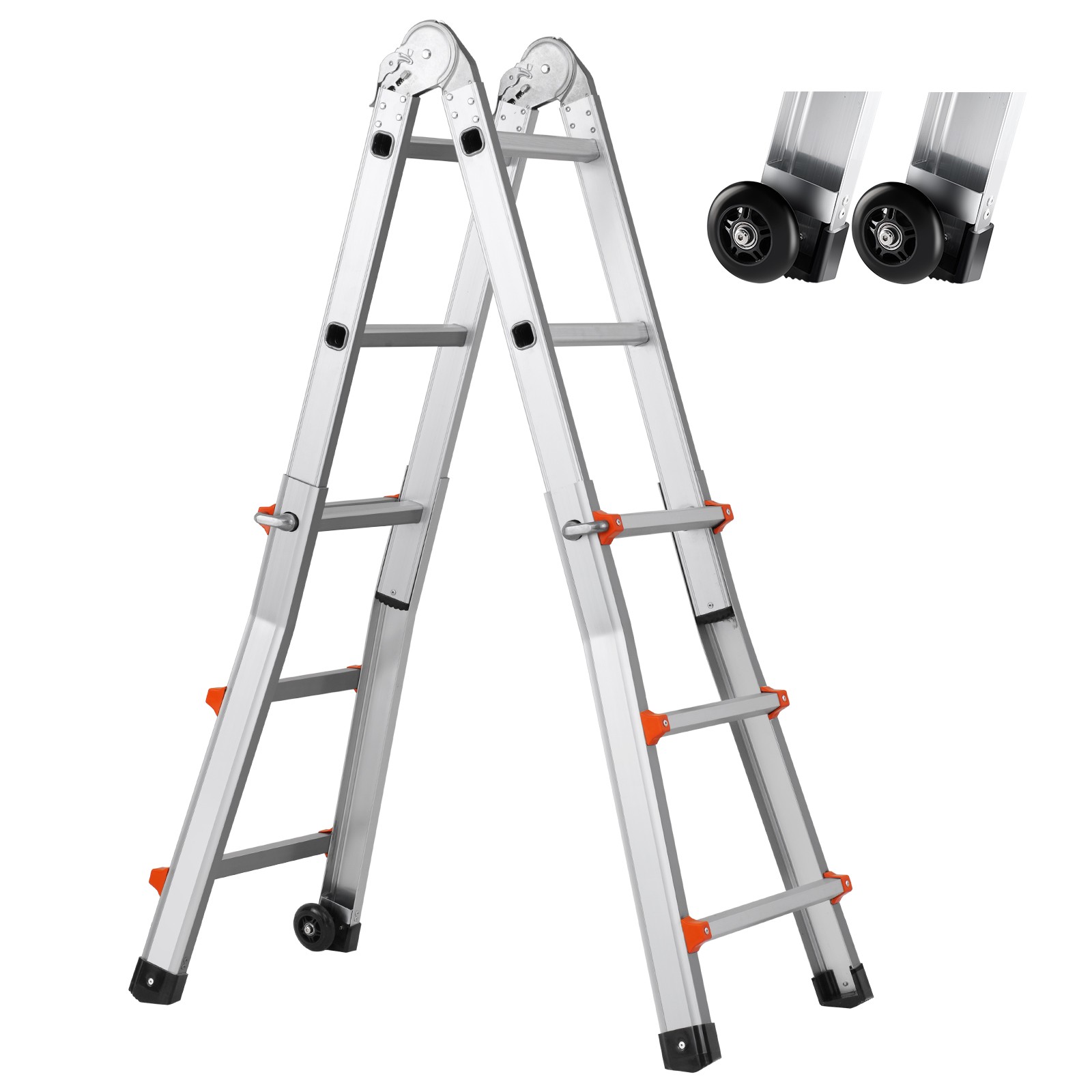 Uimoso Telescoping Ladder A Frame 9.5 FT Extension Multi-Function for Homework