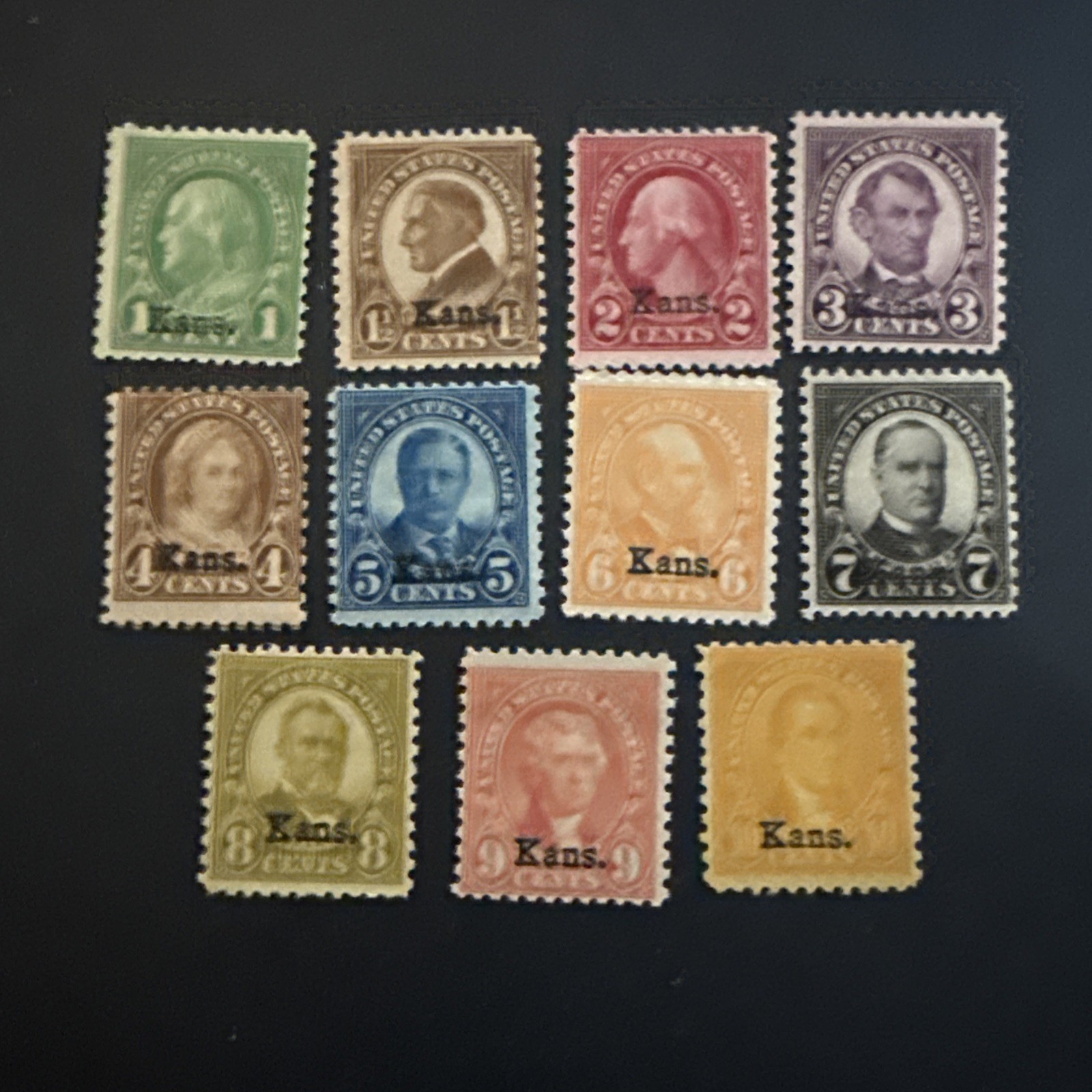 US Scott #658-668 Kansas Overprints MNH/MH