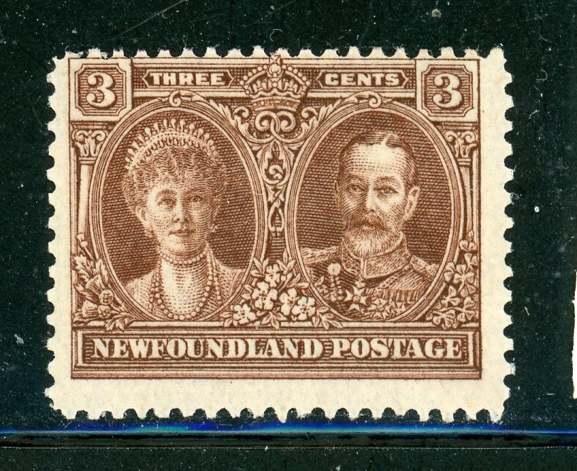 NEWFOUNDLAND 147 SG166a MH 1928-29 3c Queen Mary & KGV CV$3 NEWFOUNDLAND 147 SG166a MH 1928-29 3c Queen Mary & KGV CV$3