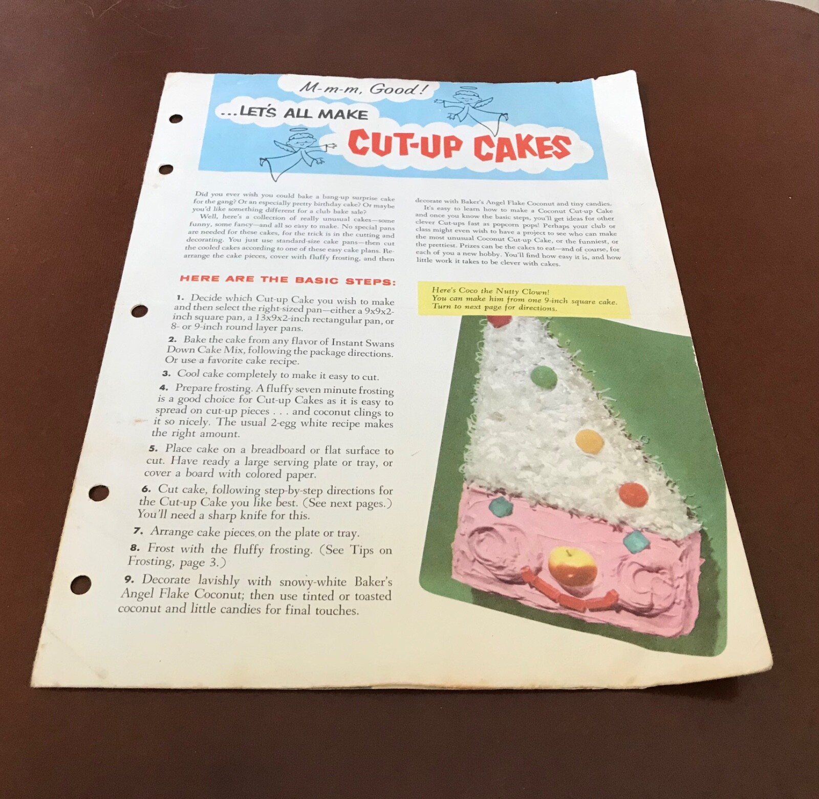 VTG 1957 General Foods Kitchens..Cut-Up Cakes Pamphlet