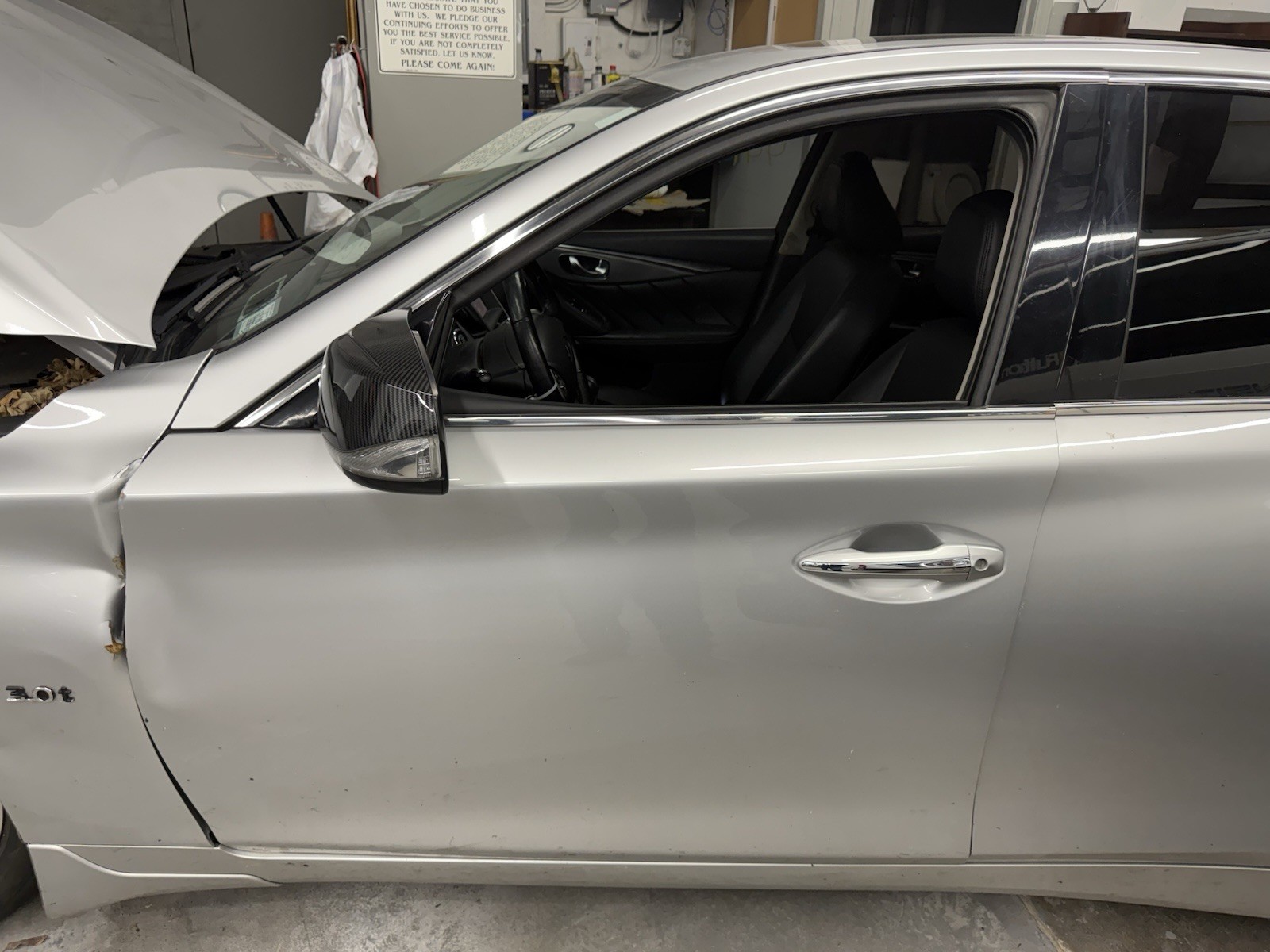14-23 INFINITI Q50 FRONT LEFT LH DRIVER SIDE DOOR SHELL SKIN COVER ASSEMBLY OEM