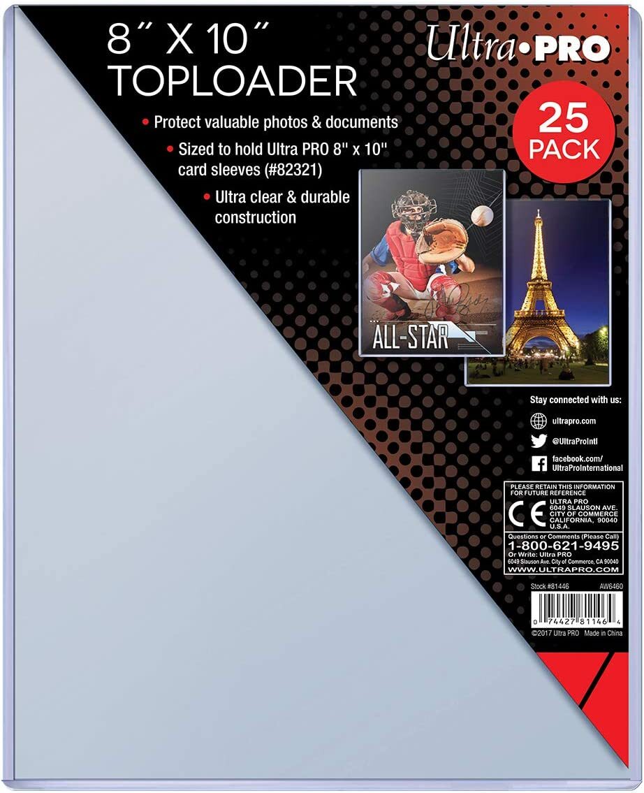Ultra Pro 8 X 10 Clear Toploader 8-Inches x 10-Inches (25-Count) Top Loader