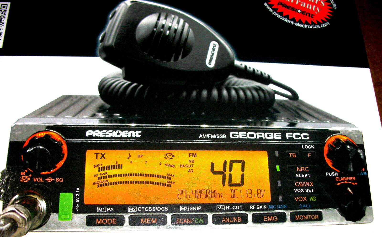 PRESIDENT GEORGE FCC SUPER MOD MORE POWER ONLY 3 WIRES ( RADIO NOT INCLUDED) PRESIDENT GEORGE FCC SUPER MOD MORE POWER ONLY 3 WIRES ( RADIO NOT INCLUDED)