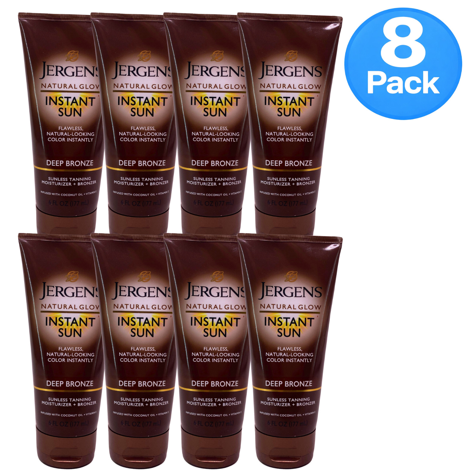 Jergens Natural Glow Instant Sun Sunless Tanning Moisturizer + Bronzer Deep Bron