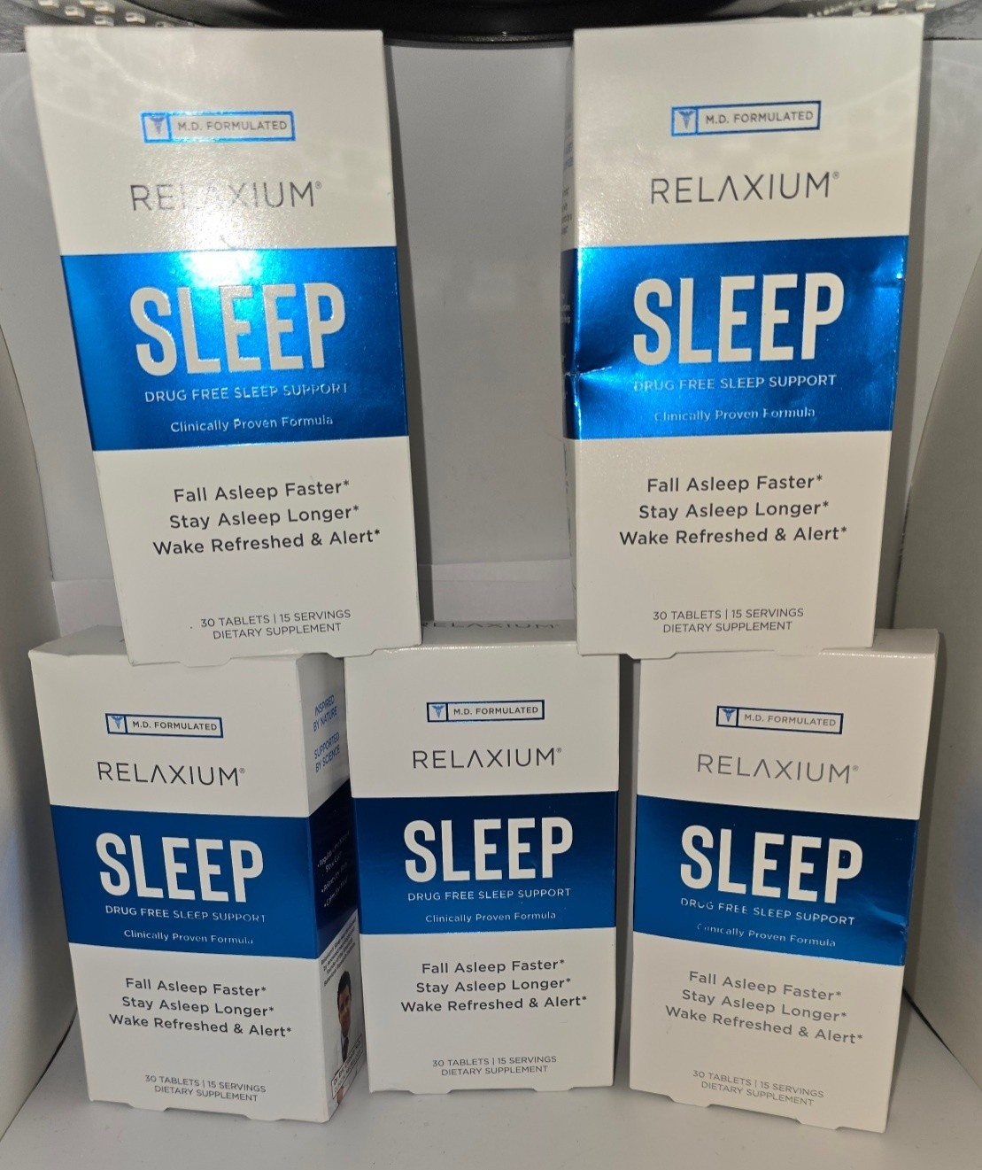 5 Pack Relaxium Sleep Aid Drug Free Support Melatonin 30 Tablets Ea Exp 09/27