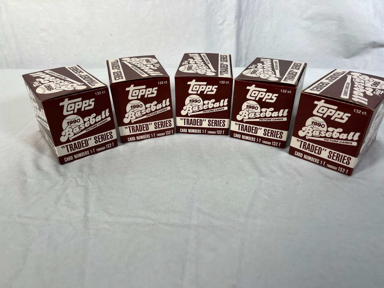 1990 TOPPS TRADED SERIES COMPLETE BASEBALL CARD SET (132 CARDS) Lot Of 5 New