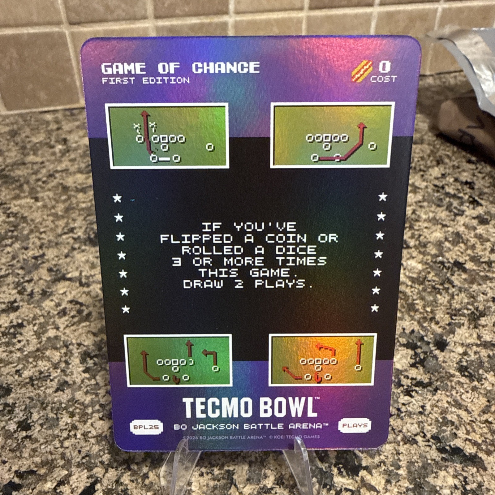 Bo Jackson battle arena Tecmo Bowl Foil BPL5 First Edition Game Of Chance Bo Jackson battle arena Tecmo Bowl Foil BPL5 First Edition Game Of Chance