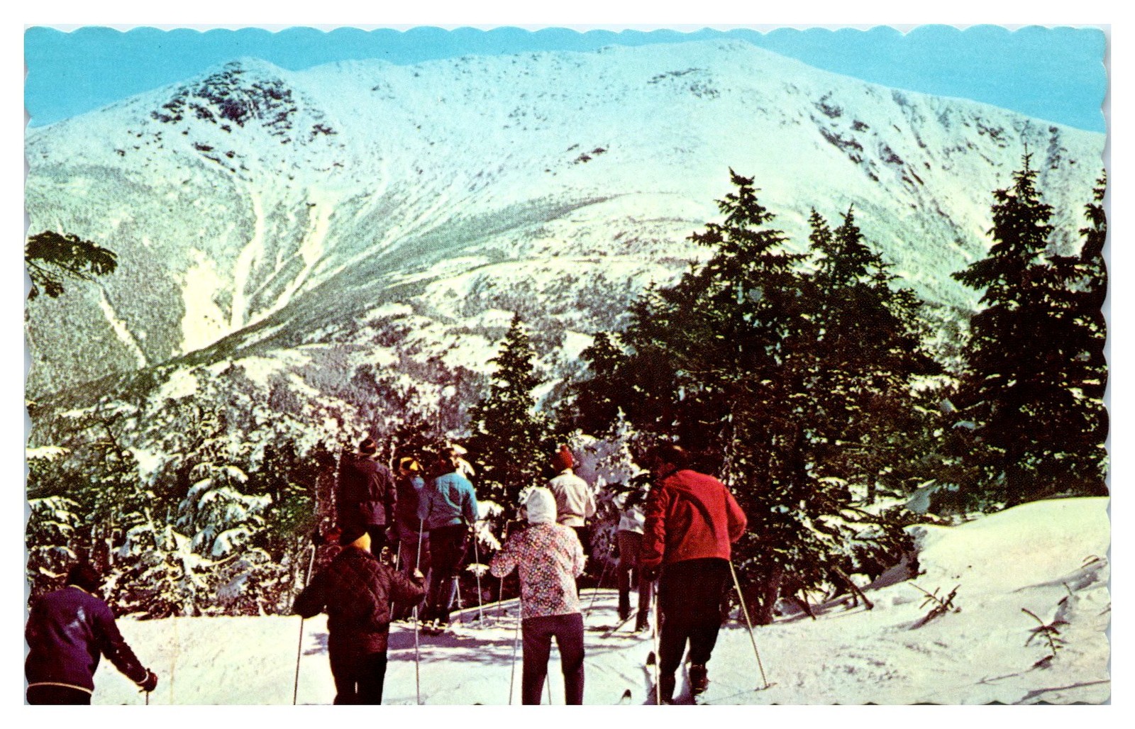 Postcard: SKIERS AT MOUNTAIN SUMMIT Postcard: SKIERS AT MOUNTAIN SUMMIT
