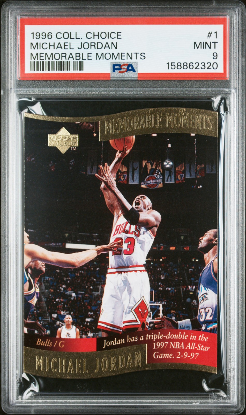 Rare PSA 9 1996 Michael Jordan 1 UD Collector\'s Choice Memorable Moments POP/50
