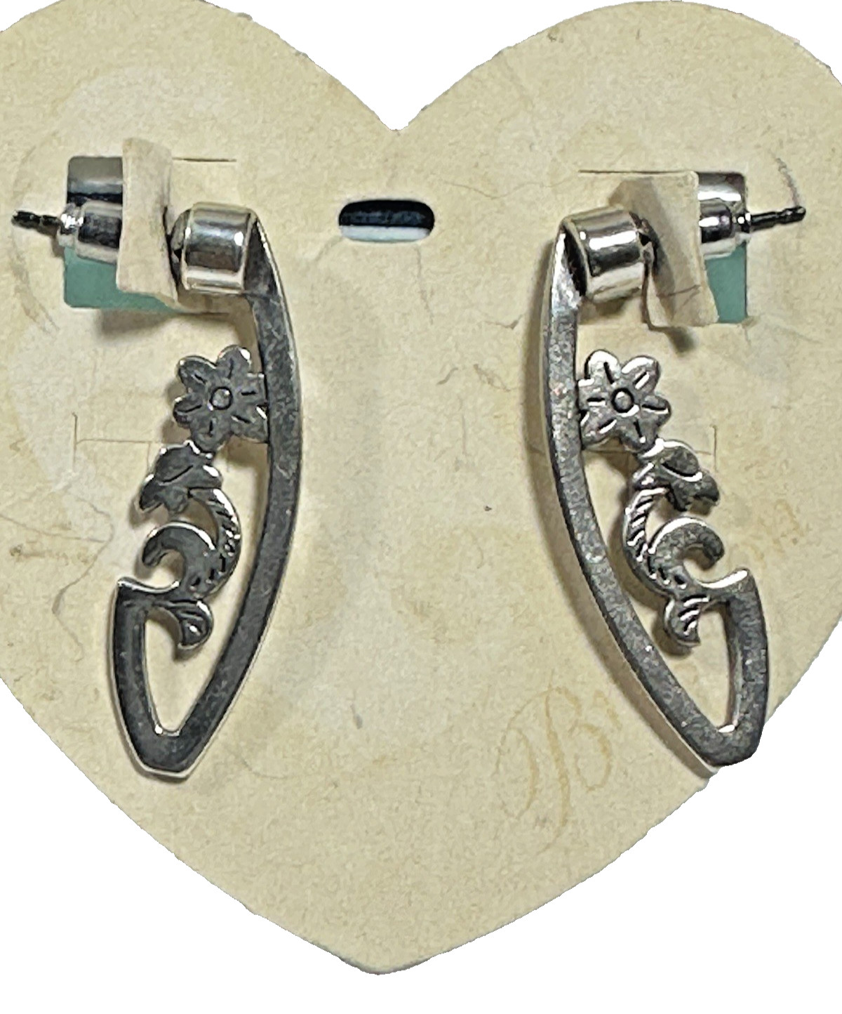 Brighton Phoebe’s Plaque Silver Tone Openwork Dangle Post Earrings NWOT Retired
