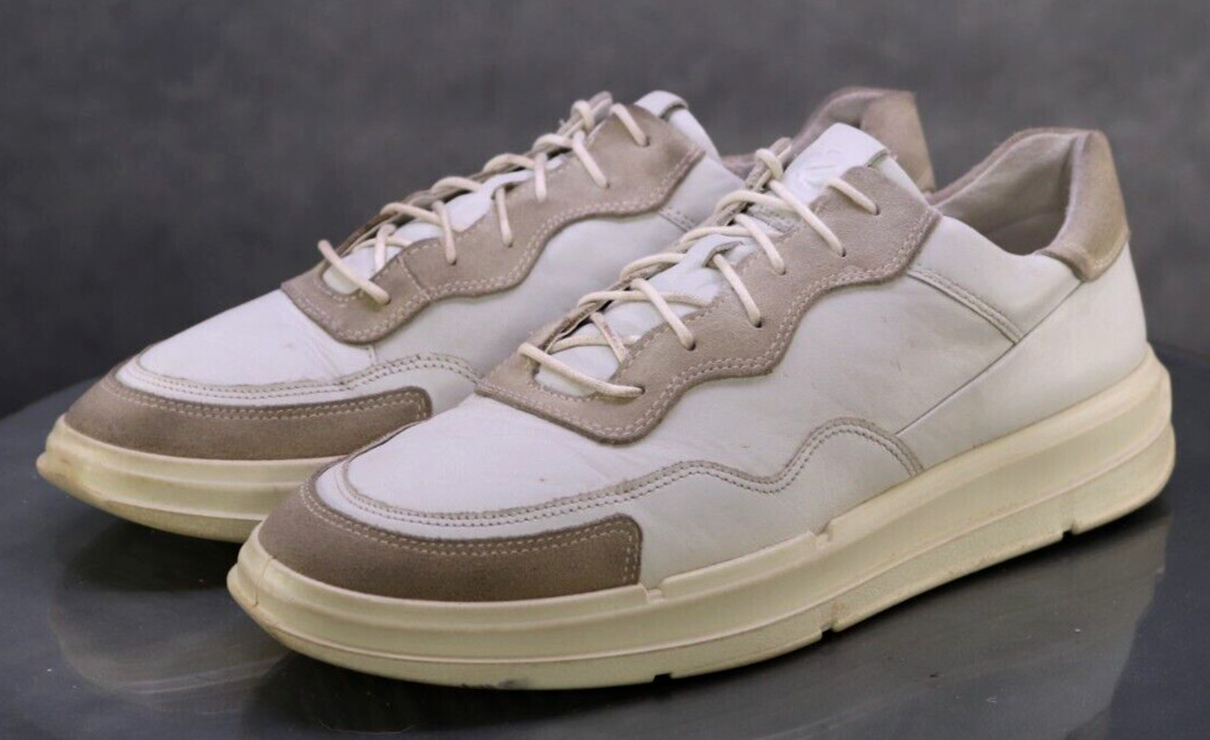 ECCO Soft 10 Men\'s Sneakers Trainers Shoes Size EU 46 US 12-12.5 Leather White