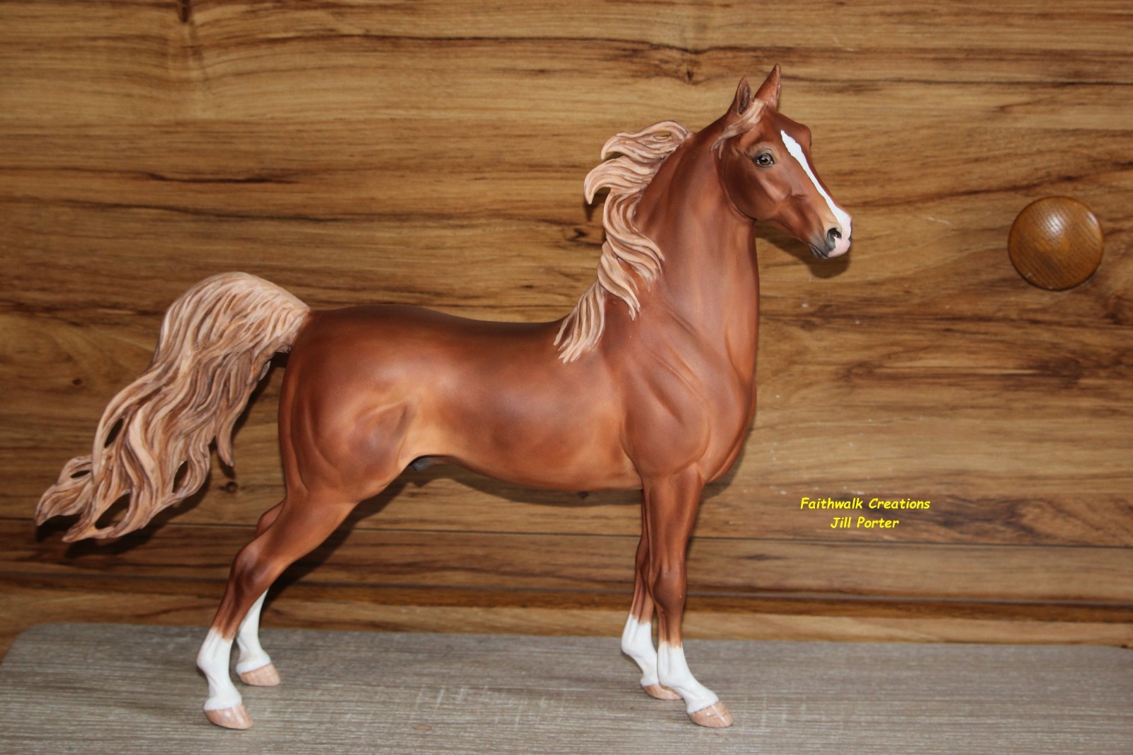 OOAK CM Breyer Trad Size #571 Standing Saddlebred Stallion Custom Chestnut Horse OOAK CM Breyer Trad Size #571 Standing Saddlebred Stallion Custom Chestnut Horse