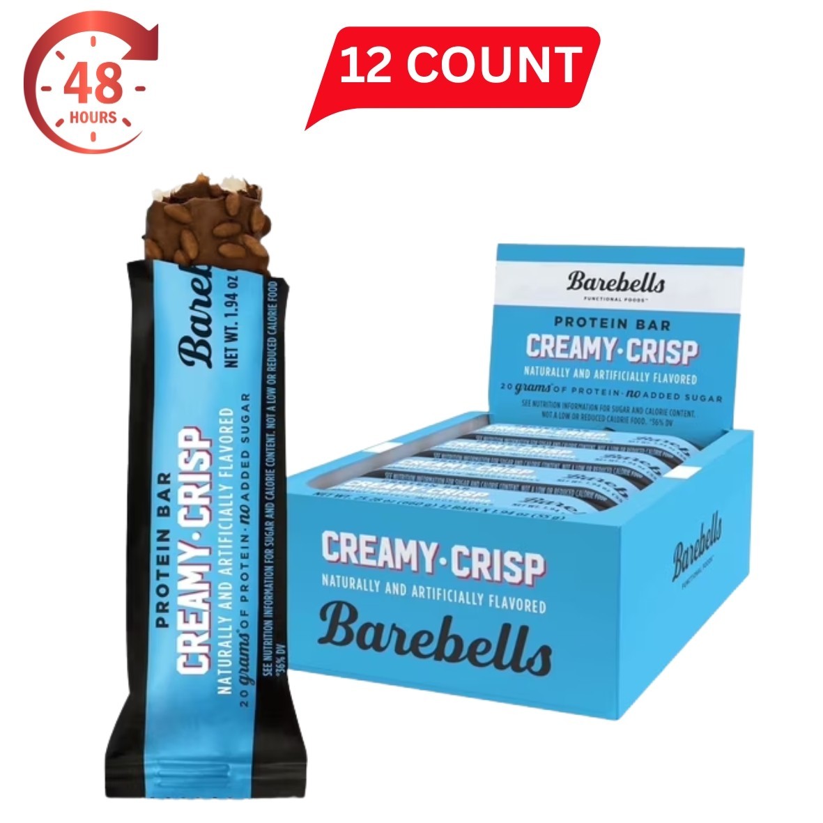 (3 pack) Barebells Protein Bars, Creamy Crisp, 20g High Protein, 1.9oz, 12 Count