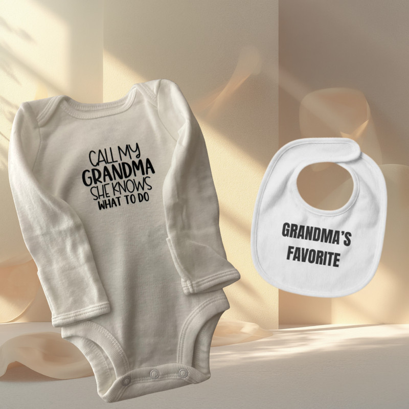 Personalized Baby Onesie and Bib Set