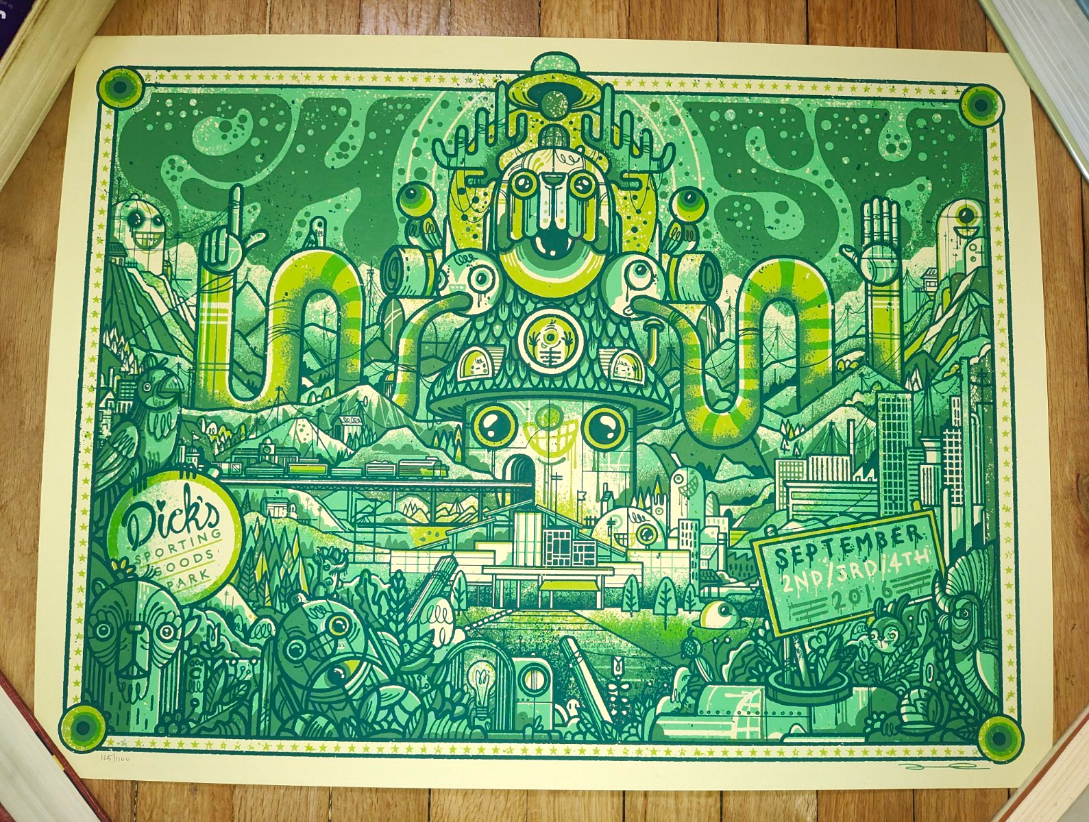 PHISH - Dick's Sporting Goods 09/02/2011 Concert Poster Print PHISH - Dick's Sporting Goods 09/02/2011 Concert Poster Print