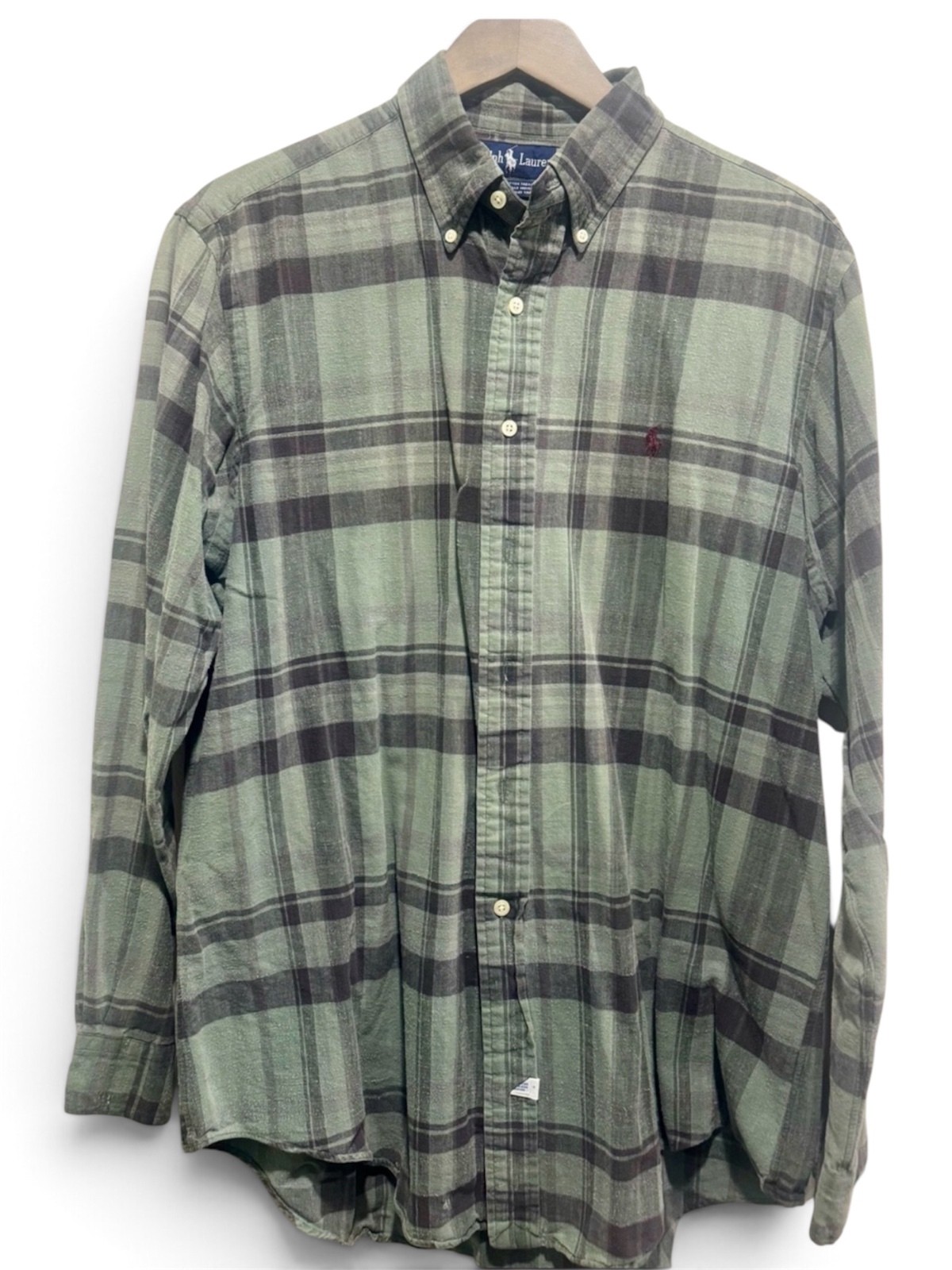 Vintage Ralph Lauren Handwoven Madras Plaid Shirt L