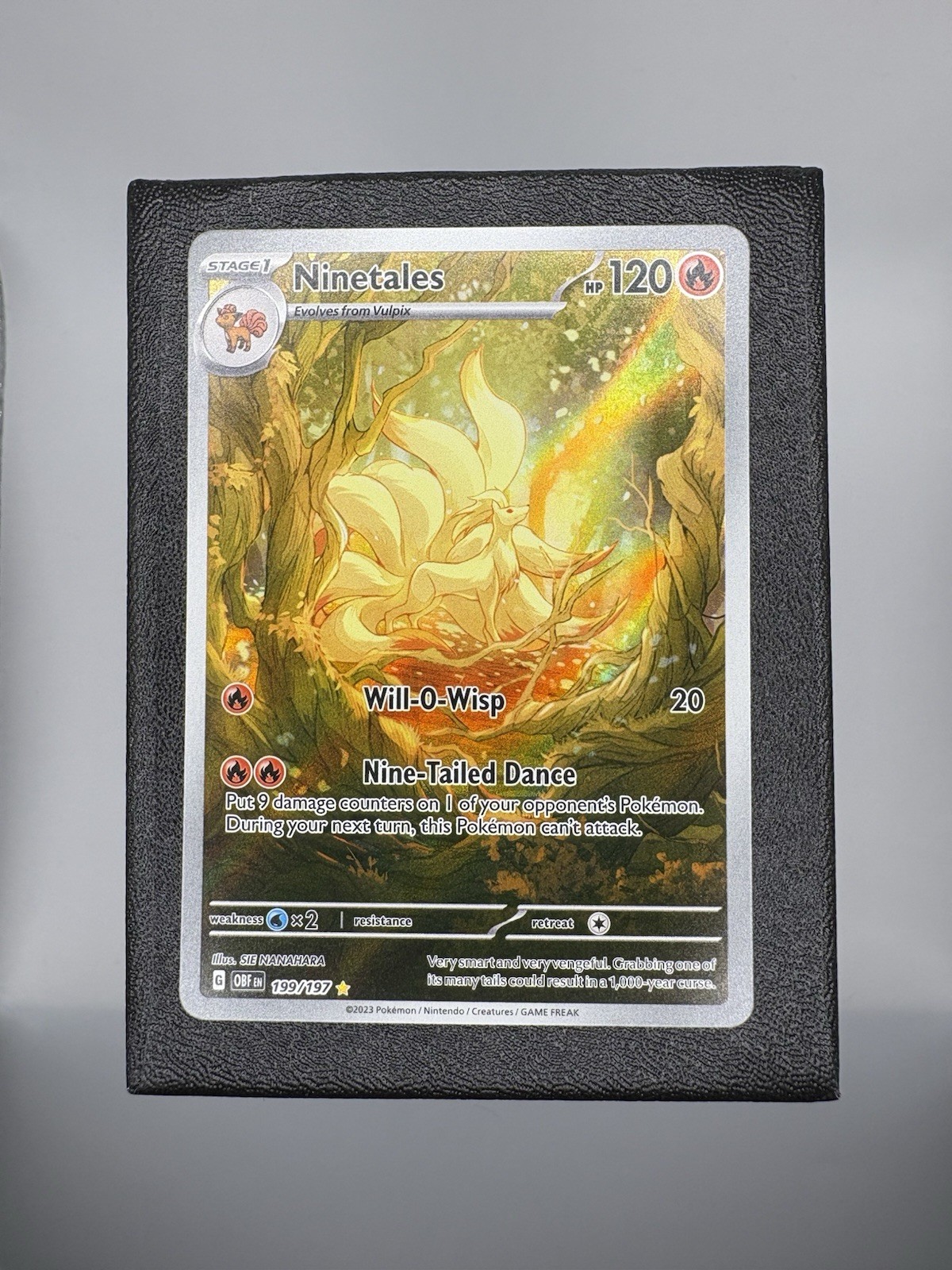 Ninetales OBF 199/197 Obsidian Flames Illustration Rare IR Holo Card Pokémon NM