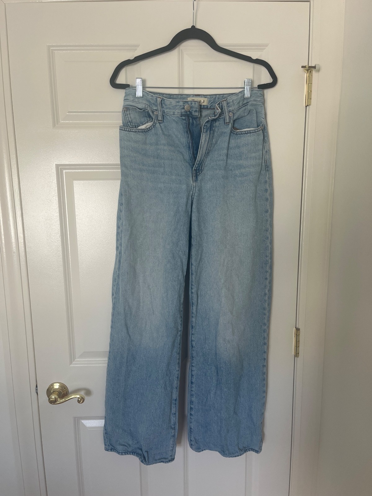 Madewell Curvy Superwide-Leg Jeans Womens 26T Tall Light Wash Wide Leg