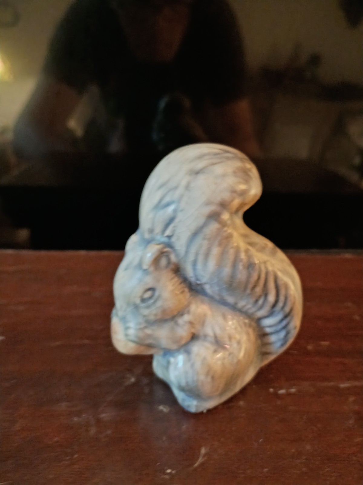 A Rare WELLER Pottery Muskota Squirrel figurine 3.5 inches ht and in mint condt