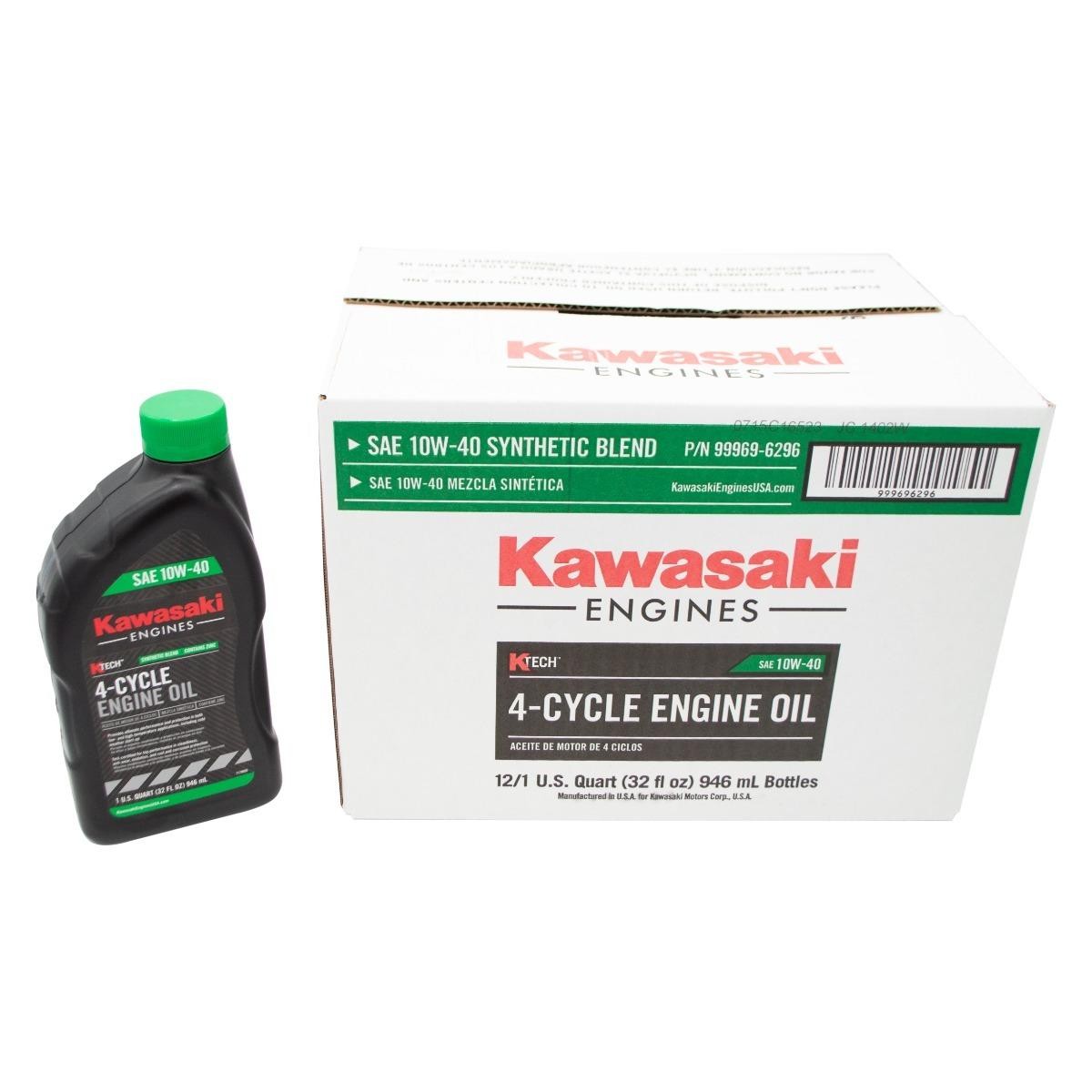 Kawasaki 99969-6296 Case of 12 Quarts of SAE 10W-40 4 Cycle K-Tech Engine Oil Kawasaki 99969-6296 Case of 12 Quarts of SAE 10W-40 4 Cycle K-Tech Engine Oil