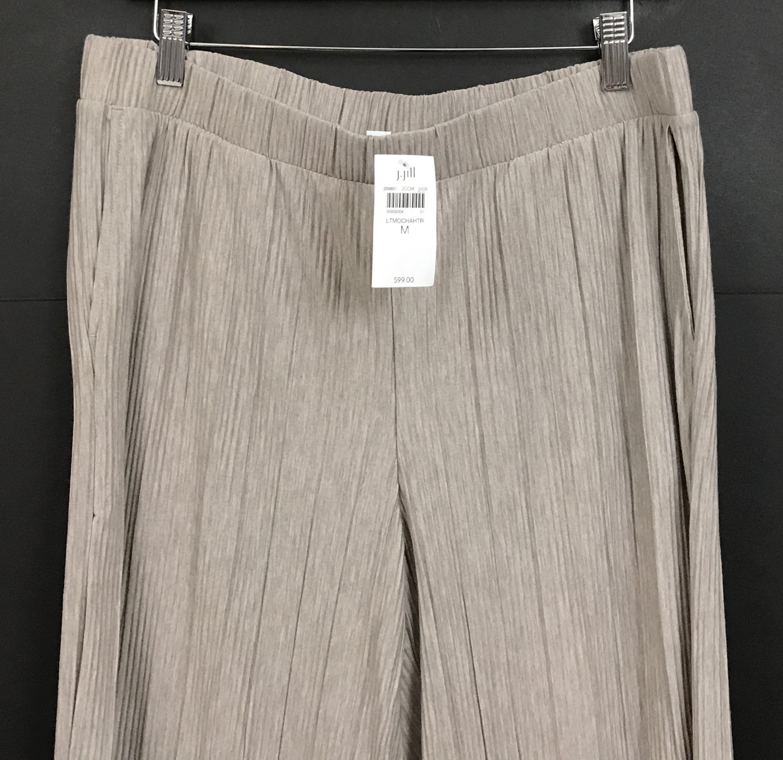 NWT J Jill Pure Jill Elements Pleated Wide Leg Pants in Light Mocha Heather sz M NWT J Jill Pure Jill Elements Pleated Wide Leg Pants in Light Mocha Heather sz M