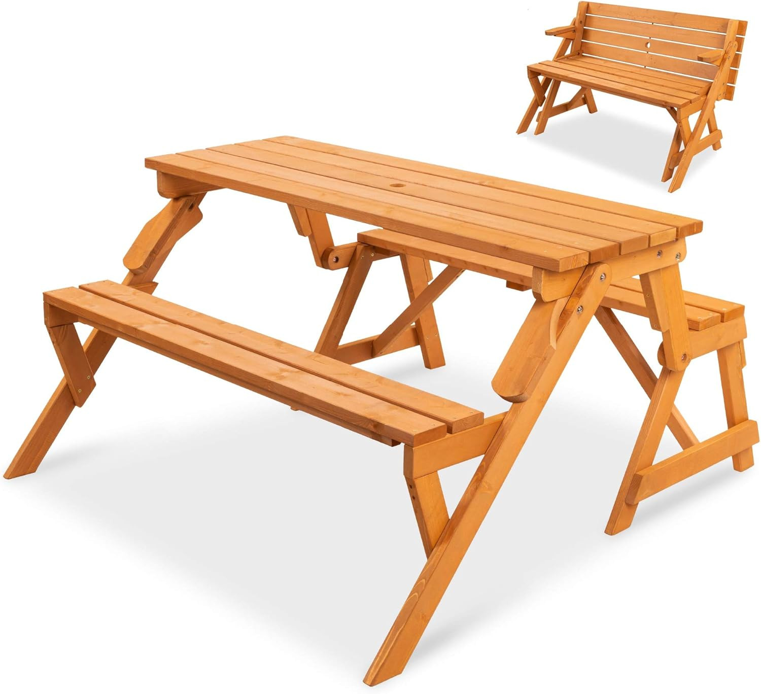Best Choice Products 2-In-1 Transforming Interchangeable Outdoor Wooden Picnic T Best Choice Products 2-In-1 Transforming Interchangeable Outdoor Wooden Picnic T