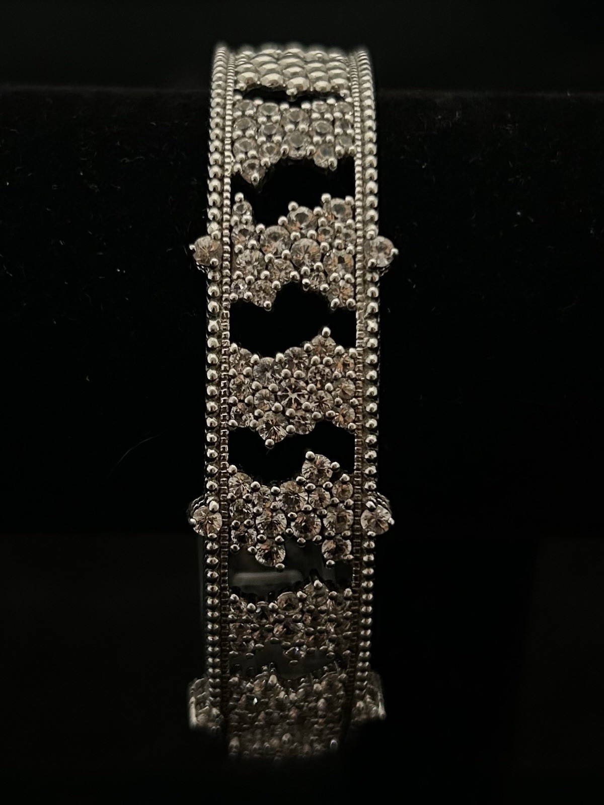 Vintage Sterling Judith Ripka Bracelet with Faceted Clear Stones
