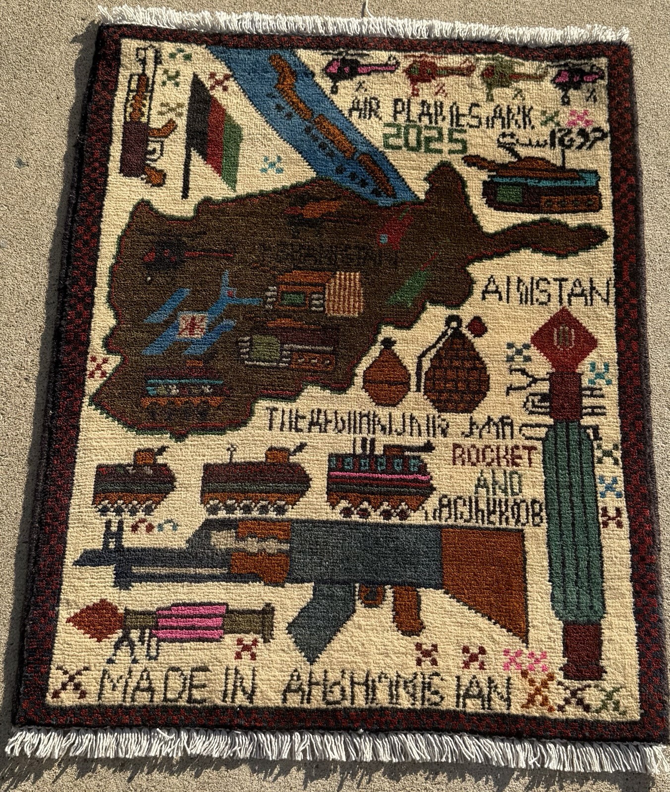A Handmade Afghan war Rug Rare Baloch Rug Design Great Quality 80X 60 Cm A Handmade Afghan war Rug Rare Baloch Rug Design Great Quality 80X 60 Cm