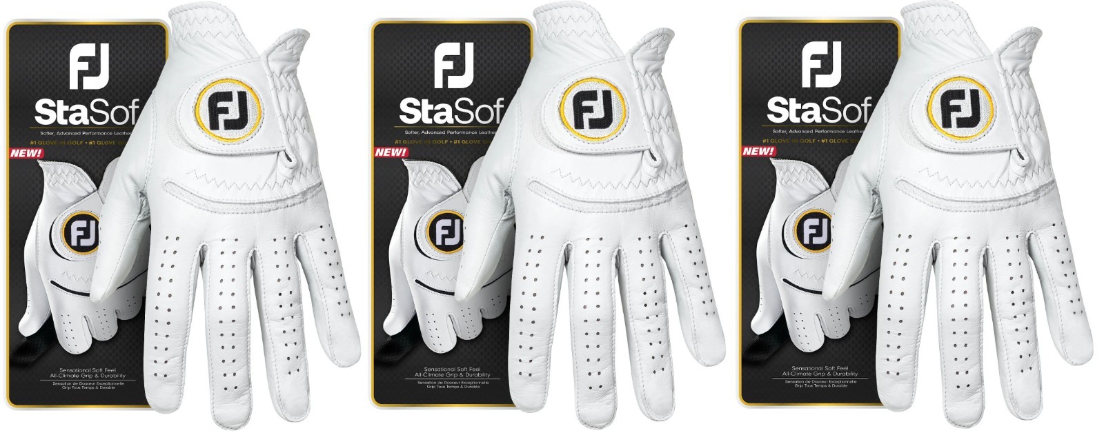 THREE (3) New FootJoy STASOF Golf Gloves, PICK A SIZE
